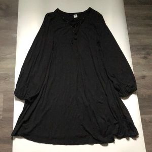 Old Navy Black Flowy Lace Up Dress Size S